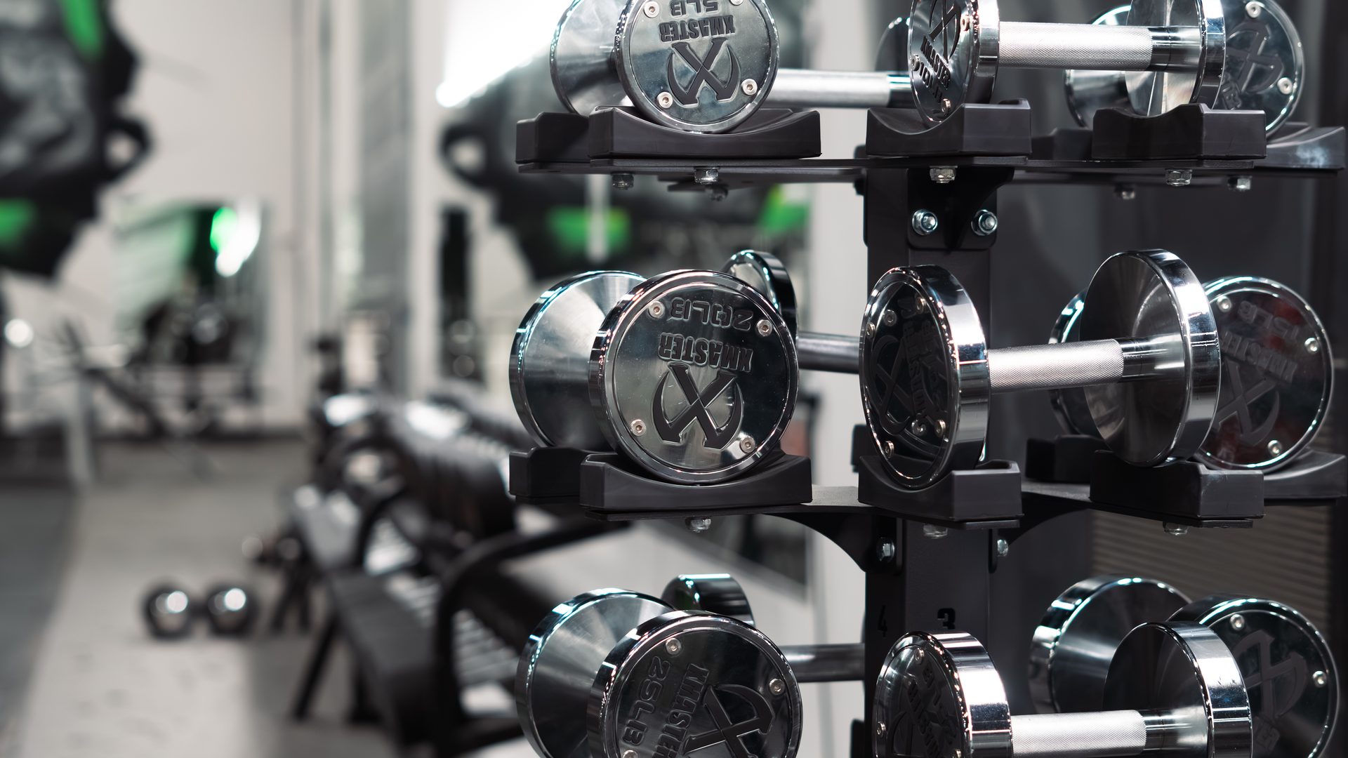 XMASTER dumbbell rack at Species Gym Katy